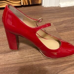 Red Patent Leather Mary Jane Heels